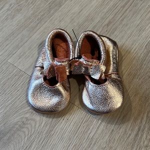 Freshly Picked Rose Gold ballet flat bow moccasins